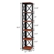 Convenience Concepts Oxford Five-Tier Corner Bookcase in Cherry and Black Wood