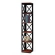 Convenience Concepts Oxford Five-Tier Corner Bookcase in Cherry and Black Wood