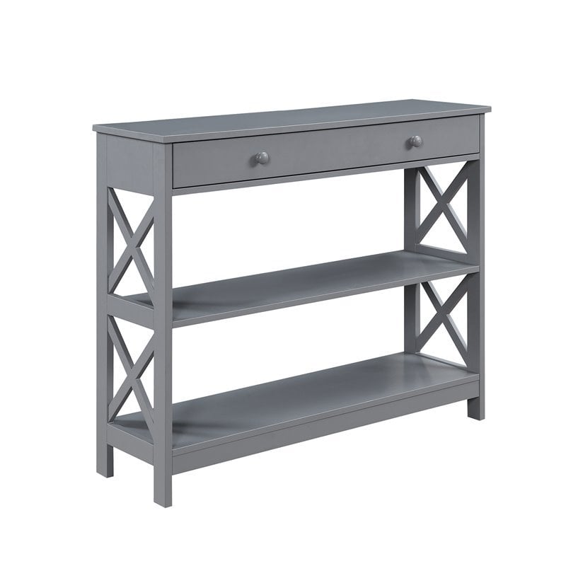 Convenience Concepts Oxford One-Drawer Console Table in Gray Wood Finish