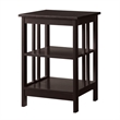 Convenience Concepts Mission Square End Table in Espresso Wood Finish