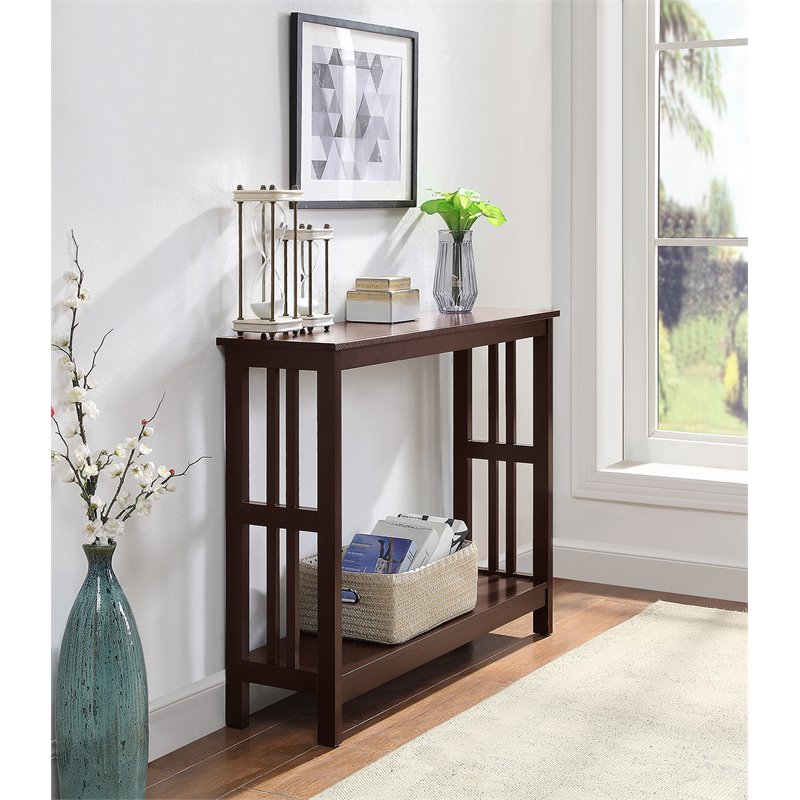 Convenience Concepts Mission Console Table in Espresso Wood Finish