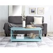 Convenience Concepts Oxford Coffee Table with Shelf in Sea Foam Green Wood