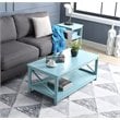 Convenience Concepts Oxford Coffee Table with Shelf in Sea Foam Green Wood