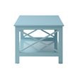 Convenience Concepts Oxford Coffee Table with Shelf in Sea Foam Green Wood