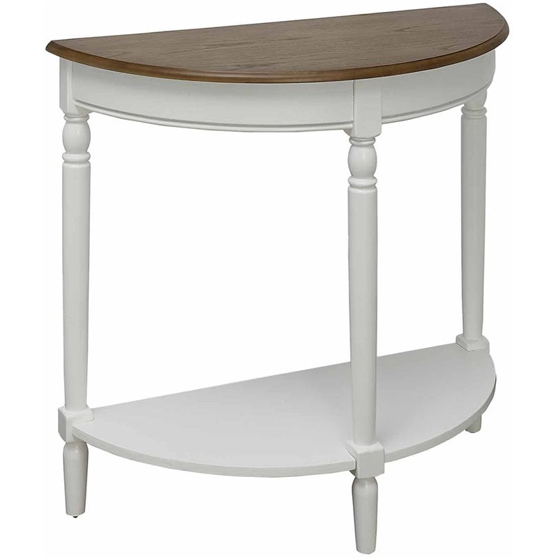 French Country Console Table in Driftwood and White Wood Finish
