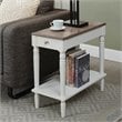 French Country One-Drawer End Table in Driftwood and White Wood Finish