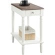French Country One-Drawer End Table in Driftwood and White Wood Finish
