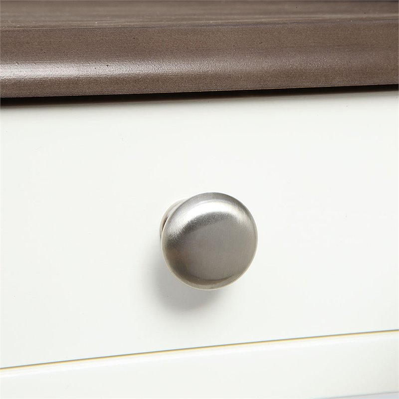 French Country One-Drawer End Table in Driftwood and White Wood Finish