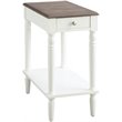 French Country One-Drawer End Table in Driftwood and White Wood Finish