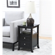 Convenience Concepts Melbourne Two-Drawer End Table in Black Wood Finish