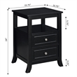 Convenience Concepts Melbourne Two-Drawer End Table in Black Wood Finish