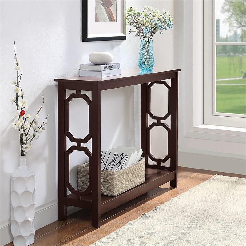 Convenience Concepts Omega Console Table in Espresso Wood Finish ...