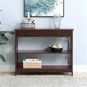 Convenience Concepts Omega Storage Console Table in Espresso Wood Finish