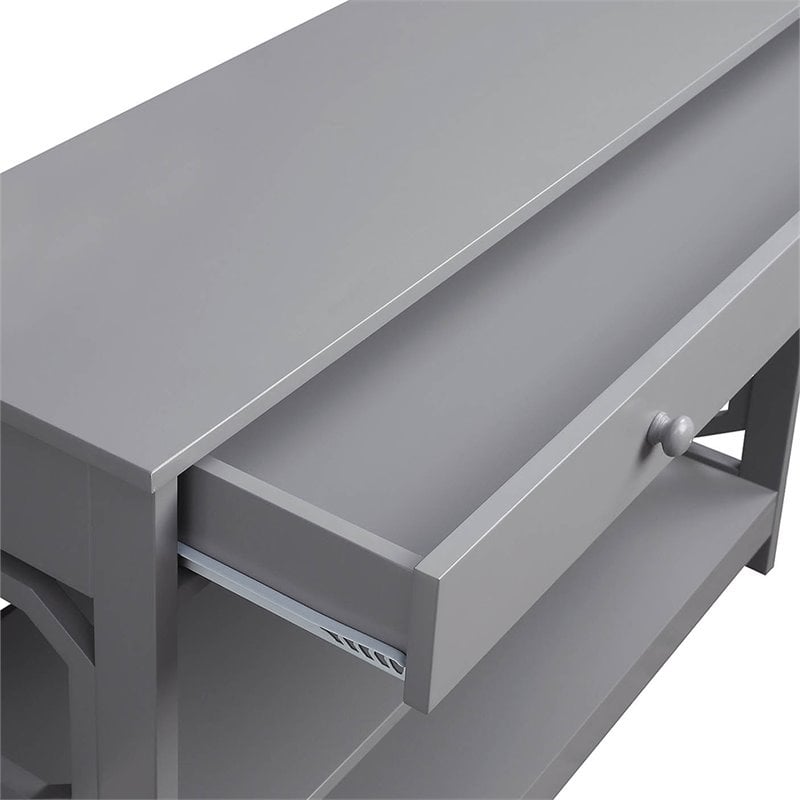 Convenience Concepts Omega Storage Console Table in Gray Wood Finish