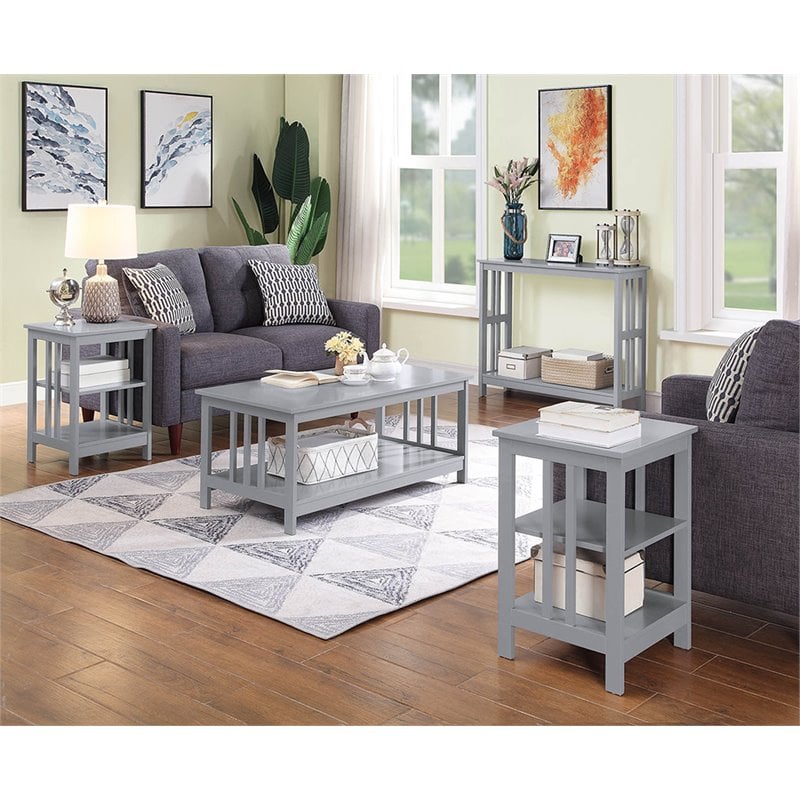 Convenience Concepts Mission Coffee Table in Gray Wood Finish