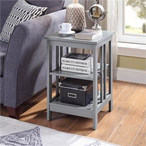 Convenience Concepts Mission 16&quot Square End Table in Gray Wood Finish