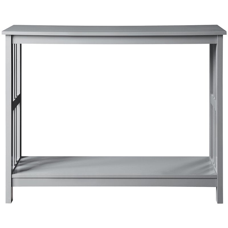 Convenience Concepts Mission Console Table in Gray Wood Finish with Shelf