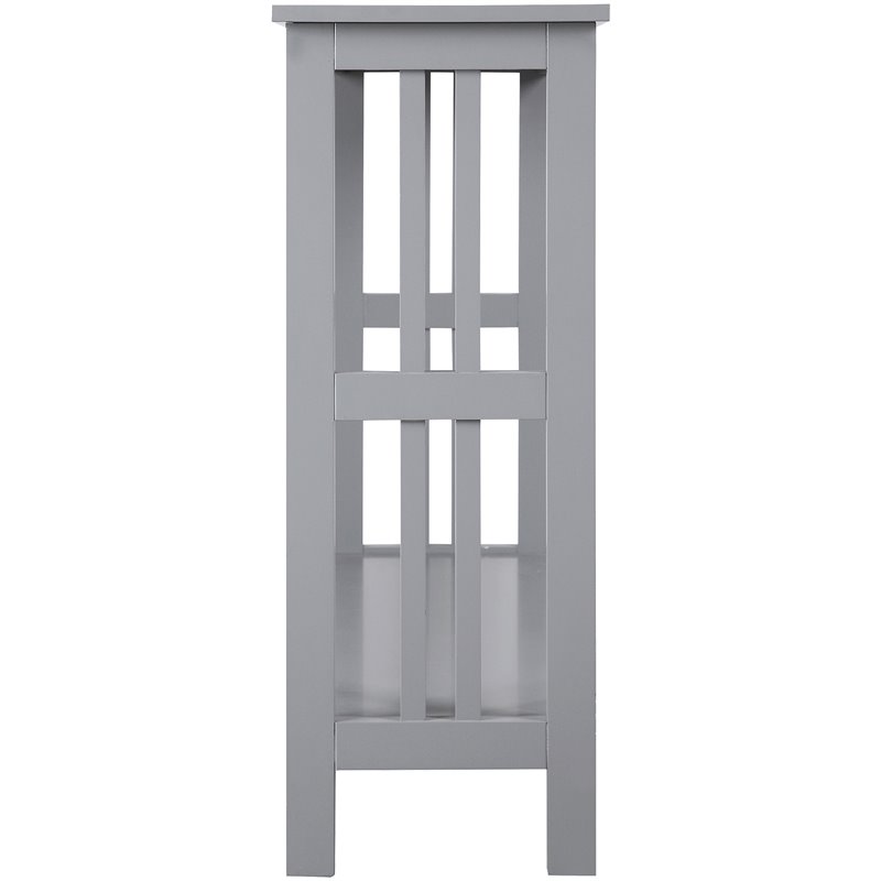 Convenience Concepts Mission Console Table in Gray Wood Finish with Shelf