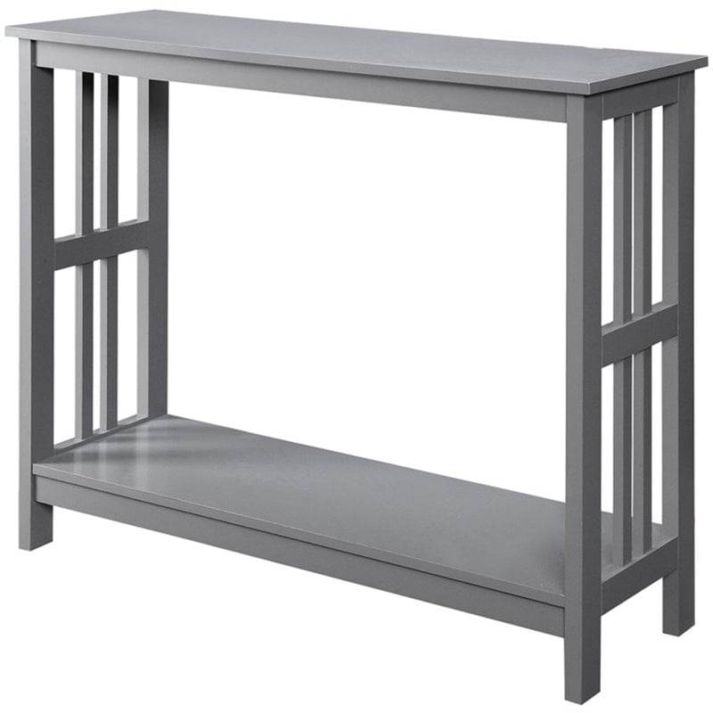 Convenience Concepts Mission Console Table in Gray Wood Finish with Shelf