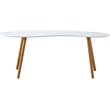 Convenience Concepts Oslo Bean-Shaped Coffee Table in Glossy White Wood Finish