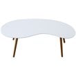Convenience Concepts Oslo Bean-Shaped Coffee Table in Glossy White Wood Finish