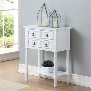 Convenience Concepts Kendra Console Table in White Wood Finish