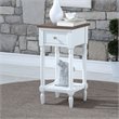 Convenience Concepts End Table Nightstand Bedside Square in Wood - White
