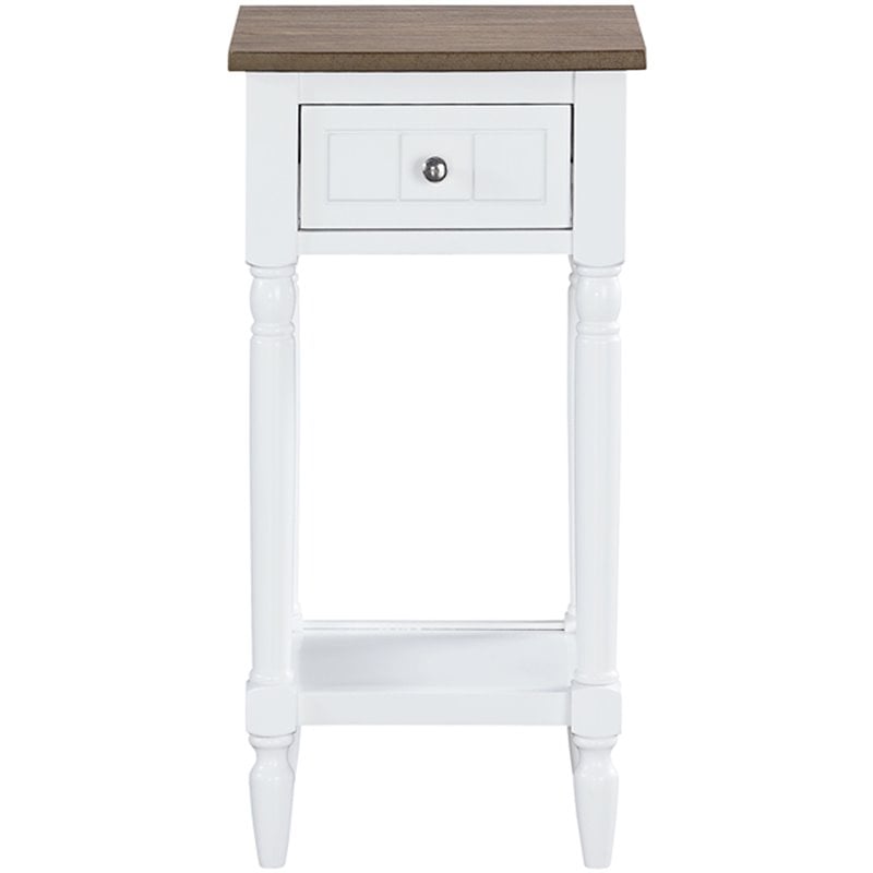 Convenience Concepts End Table Nightstand Bedside Square in Wood - White
