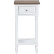 Convenience Concepts End Table Nightstand Bedside Square in Wood - White