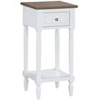 Convenience Concepts End Table Nightstand Bedside Square in Wood - White