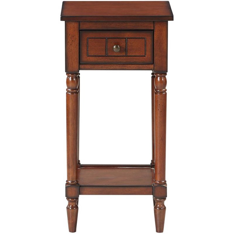 Convenience Concepts End Table Nightstand Bedside Square in Wood - Mahogany