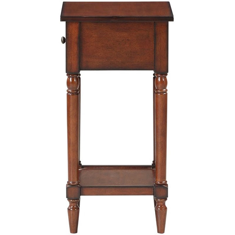 Convenience Concepts End Table Nightstand Bedside Square in Wood - Mahogany