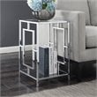 Convenience Concepts End Table Square in Glass Top and Metal - Chrome