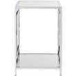 Convenience Concepts End Table Square in Glass Top and Metal - Chrome