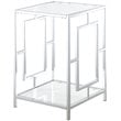 Convenience Concepts End Table Square in Glass Top and Metal - Chrome