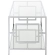 Convenience Concepts Town Square Glass Top Coffee Table in Chrome Metal Frame