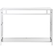 Convenience Concepts Town Square Glass Top Console Table in Chrome Metal Frame