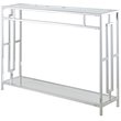 Convenience Concepts Town Square Glass Top Console Table in Chrome Metal Frame