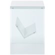 Convenience Concepts SoHo End Table in White Wood Finish and Clear Glass