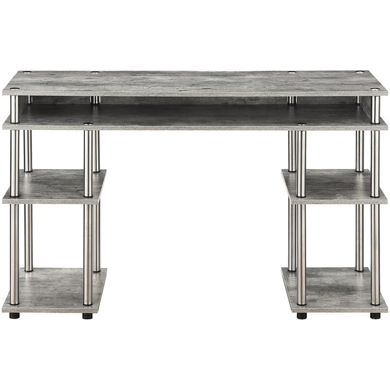 Convenience Concepts Designs2Go Writing Desk in Faux Birch Gray Wood Finish