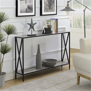 Convenience Concepts Tucson Console Table in Faux Birch Gray Wood Finish