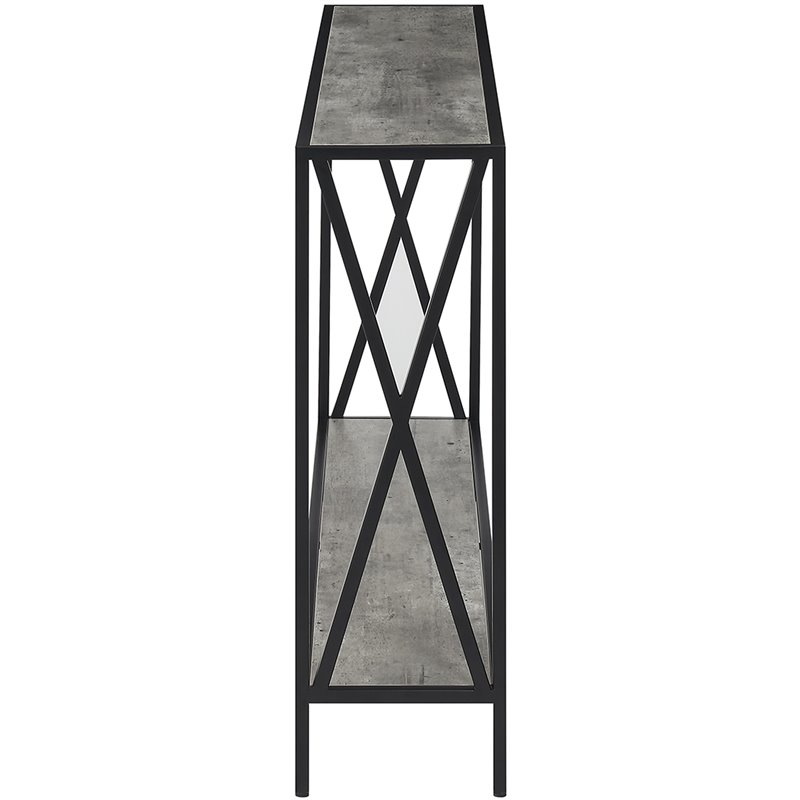 Convenience Concepts Tucson Console Table in Faux Birch Gray Wood Finish