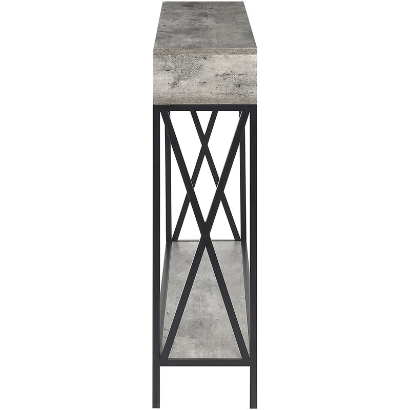 Convenience Concepts Tucson Deluxe Console Table in Faux Birch Gray Wood