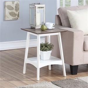 Convenience Concepts Alpine 18&quot Square End Table in Driftwood and White Wood