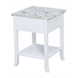 Convenience Concepts American Heritage Logan End Table in White Wood Finish