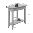 Convenience Concepts American Heritage Wedge End Table in White Wood Finish