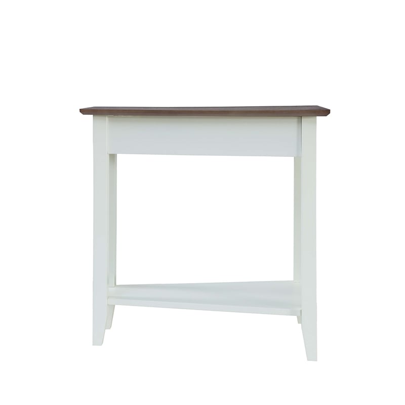 Convenience Concepts American Heritage Wedge End Table in White Wood Finish