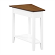 Convenience Concepts American Heritage Wedge End Table in White Wood Finish