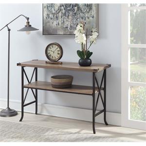 convenience concepts brookline console table in beige driftwood wood finish