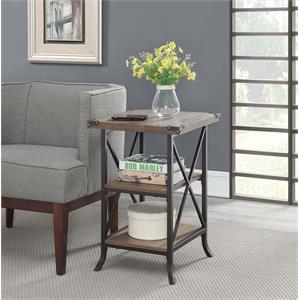 convenience concepts brookline end table in beige driftwood wood finish